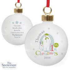 Personalised The Snowman My 1st Christmas Bauble